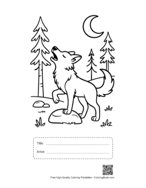 Thumbnail: Gray Wolf Printable with Title and Artist Box