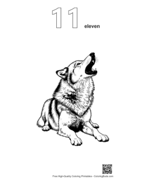 Thumbnail: Howling Gray Wolf Sketch Printable Outline Number 11