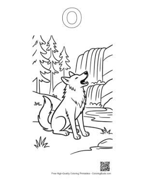 Thumbnail: Howling Wolf Printable Outline Alphabet O