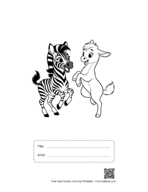 Thumbnail: Playful Zebra and Goat Dance Printable with Title and Artist Box