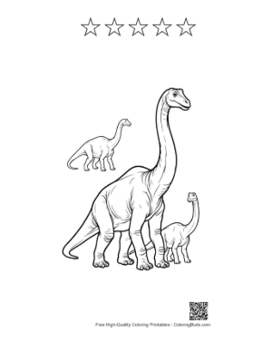 Thumbnail: Brachiosaurus Family Outline Printable and 5 Star Outline