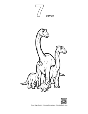 Thumbnail: Brachiosaurus Family Outline Printable Outline Number 7