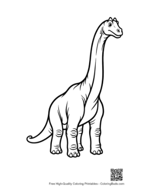 Thumbnail: Cute Cartoon Brachiosaurus Standing Tall