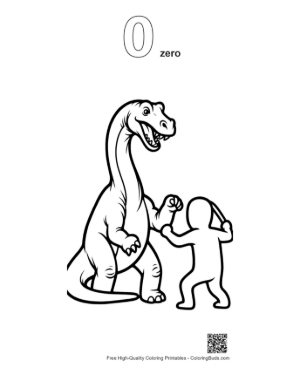 Thumbnail: Grinning Diplodocus Playfully Dodging Kids Club Swing Printable Outline Number 0