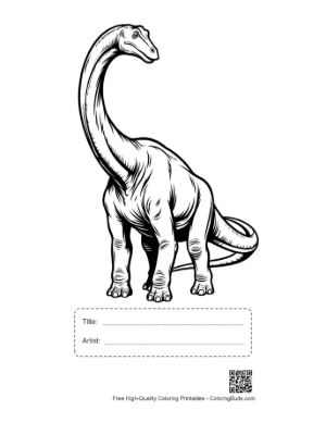 Thumbnail: Majestic Brachiosaurus Standing Tall Printable with Title and Artist Box
