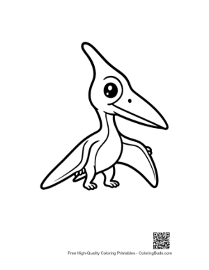 Thumbnail: Cute Pteranodon Line Art