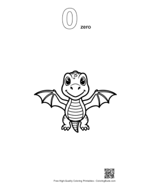 Thumbnail: Cute Pterodactyl Flying Dino Outline Printable Outline Number 0