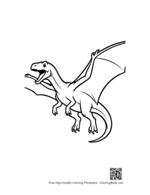 Thumbnail: Excited Pterodactyl Soaring with Wings Spread