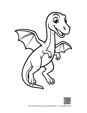 Thumbnail: Happy Cartoon Pterodactyl Spreading Wings
