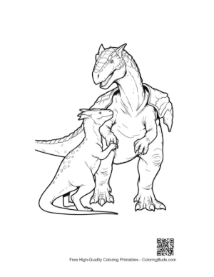 Thumbnail: Adult Stegosaurus Nurturing Baby Dino