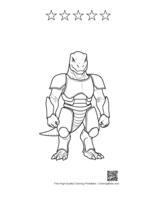 Thumbnail: Armored Stegosaurus Warrior Stands Fiercely Printable and 5 Star Outline