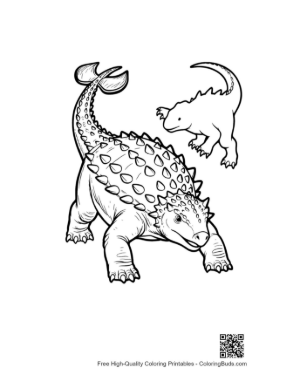 Thumbnail: Baby Ankylosaurus Leaping on Adult