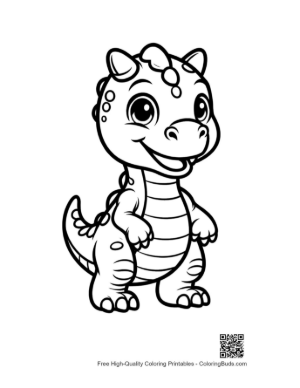 Thumbnail: Cute Baby Stegosaurus Smiling Playfully