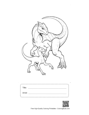 Thumbnail: Majestic Stegosaurus and Baby Printable with Title and Artist Box
