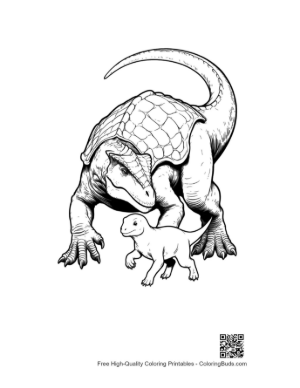 Thumbnail: Stegosaurus Protecting Baby Dino