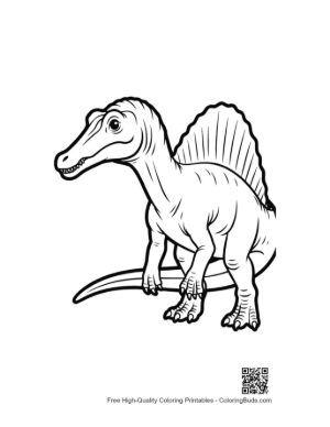 Thumbnail: Cute Spinosaurus Dinosaur Outline Pose