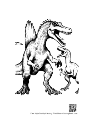 Thumbnail: Giant Spinosaurus Roars at Baby T-Rex
