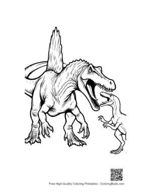 Thumbnail: Spinosaurus Roars at Baby T-Rex