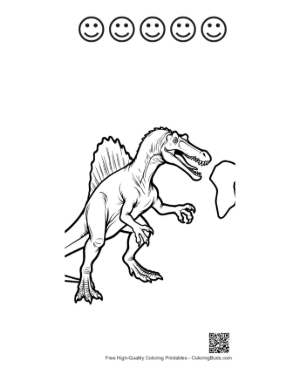 Thumbnail: Spinosaurus Savagely Attacks T-Rex Printable and 5 Happy Face Outline