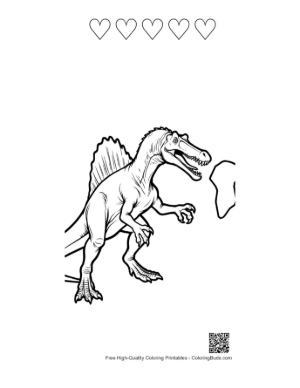 Thumbnail: Spinosaurus Savagely Attacks T-Rex Printable and 5 Heart Outline