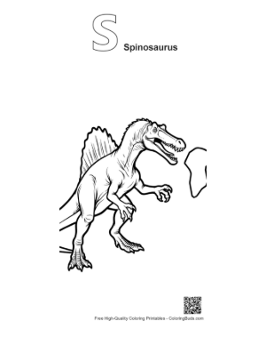 Thumbnail: Spinosaurus Savagely Attacks T-Rex Printable Outline Alphabet S Spinosaurus