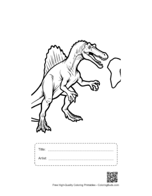Thumbnail: Spinosaurus Savagely Attacks T-Rex Printable with Title and Artist Box