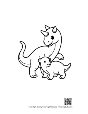 Thumbnail: Adorable Triceratops Mom and Baby