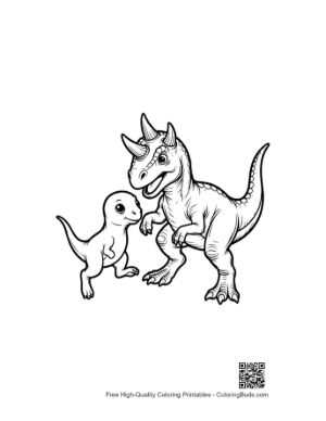 Thumbnail: Adorable Triceratops Parent and Baby