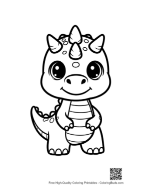 Thumbnail: Cute Baby Triceratops Smiling Playfully