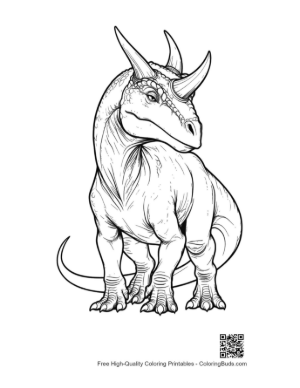Thumbnail: Fierce Triceratops Line Art