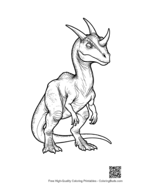 Thumbnail: Fierce Triceratops Line Art