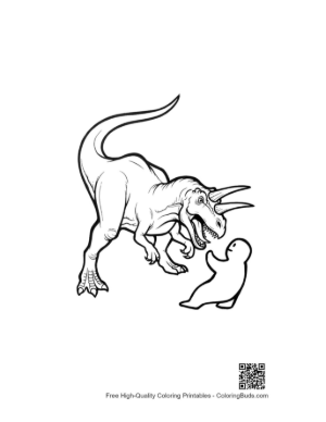 Thumbnail: Fierce Triceratops Roaring at Ghost and Penguin