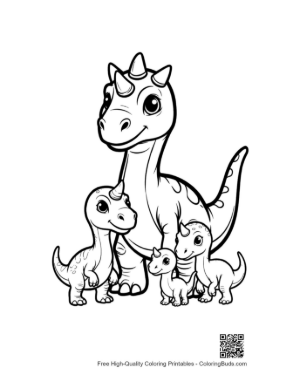 Thumbnail: Happy Triceratops Family Portrait