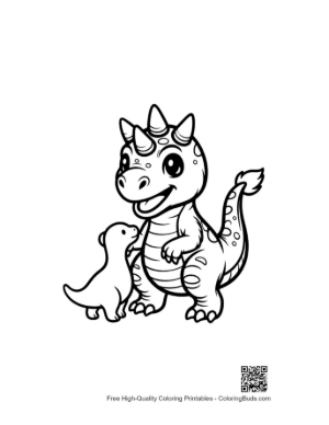 Thumbnail: Happy Triceratops Parent and Baby