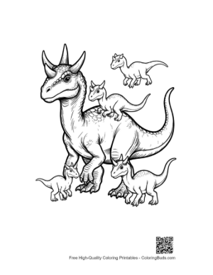 Thumbnail: Majestic Triceratops with Cute Dino Babies