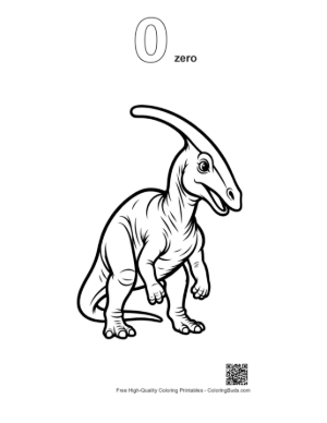 Thumbnail: Cute Cartoon Parasaurolophus Standing Playfully Printable Outline Number 0