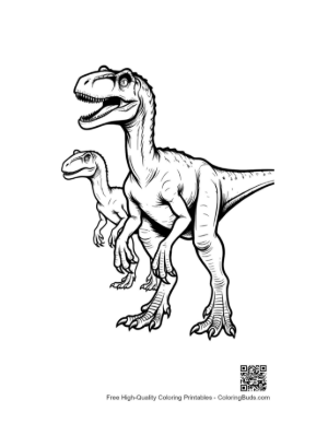 Thumbnail: Fierce Velociraptor Mother and Baby