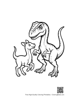 Thumbnail: Grinning Velociraptor and Cute Fawn Facing Off