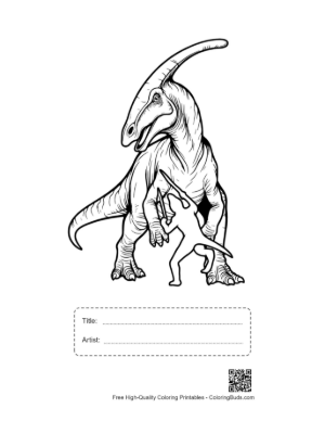 Thumbnail: Velociraptor Assaults Parasaurolophus Printable with Title and Artist Box