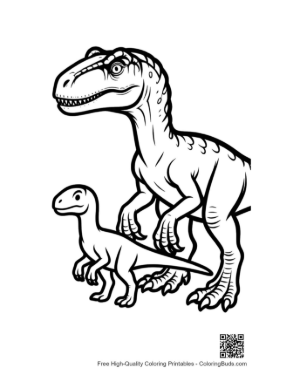 Thumbnail: Velociraptor Parent and Baby