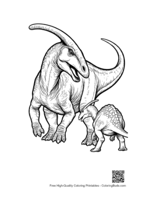 Thumbnail: Vigilant Parasaurolophus Mother and Calf