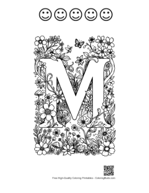 Thumbnail: Download Letter A-Z Coloring Page Printable and 5 Happy Face Outline