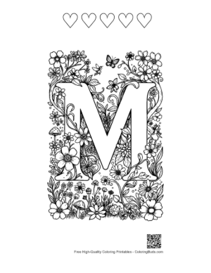 Thumbnail: Download Letter A-Z Coloring Page Printable and 5 Heart Outline