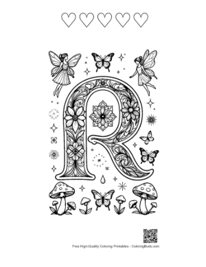 Thumbnail: Free Letter A-Z Coloring Sheet Printable and 5 Heart Outline