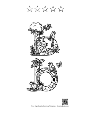 Thumbnail: Free Letter A-Z Coloring Sheet Printable with 5 Star Outlines