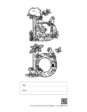 Thumbnail: Free Letter A-Z Coloring Sheet Printable with Title and Artist Box