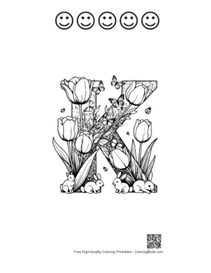 Thumbnail: Letter A-Z Coloring Sheet Printable and 5 Happy Face Outline
