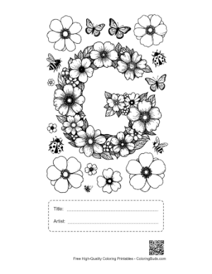 Thumbnail: Letter A-Z Coloring Sheet Printable with Title and Artist Box