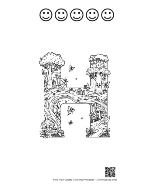 Thumbnail: Letter A-Z for Kids Printable and 5 Happy Face Outline