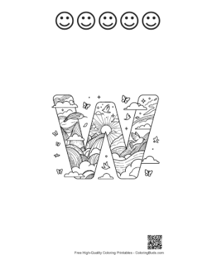 Thumbnail: Letter A-Z for Kids Printable and 5 Happy Face Outline